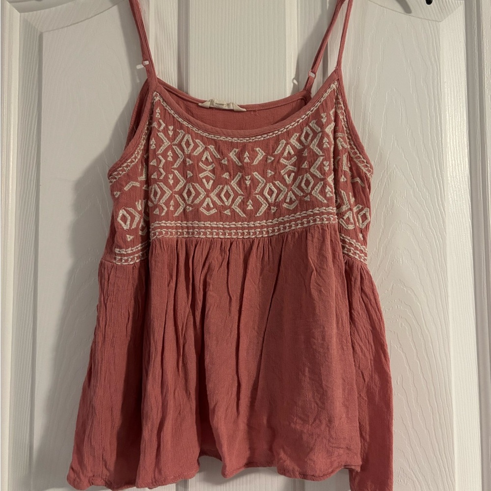 Women's Pink Embroidered Top